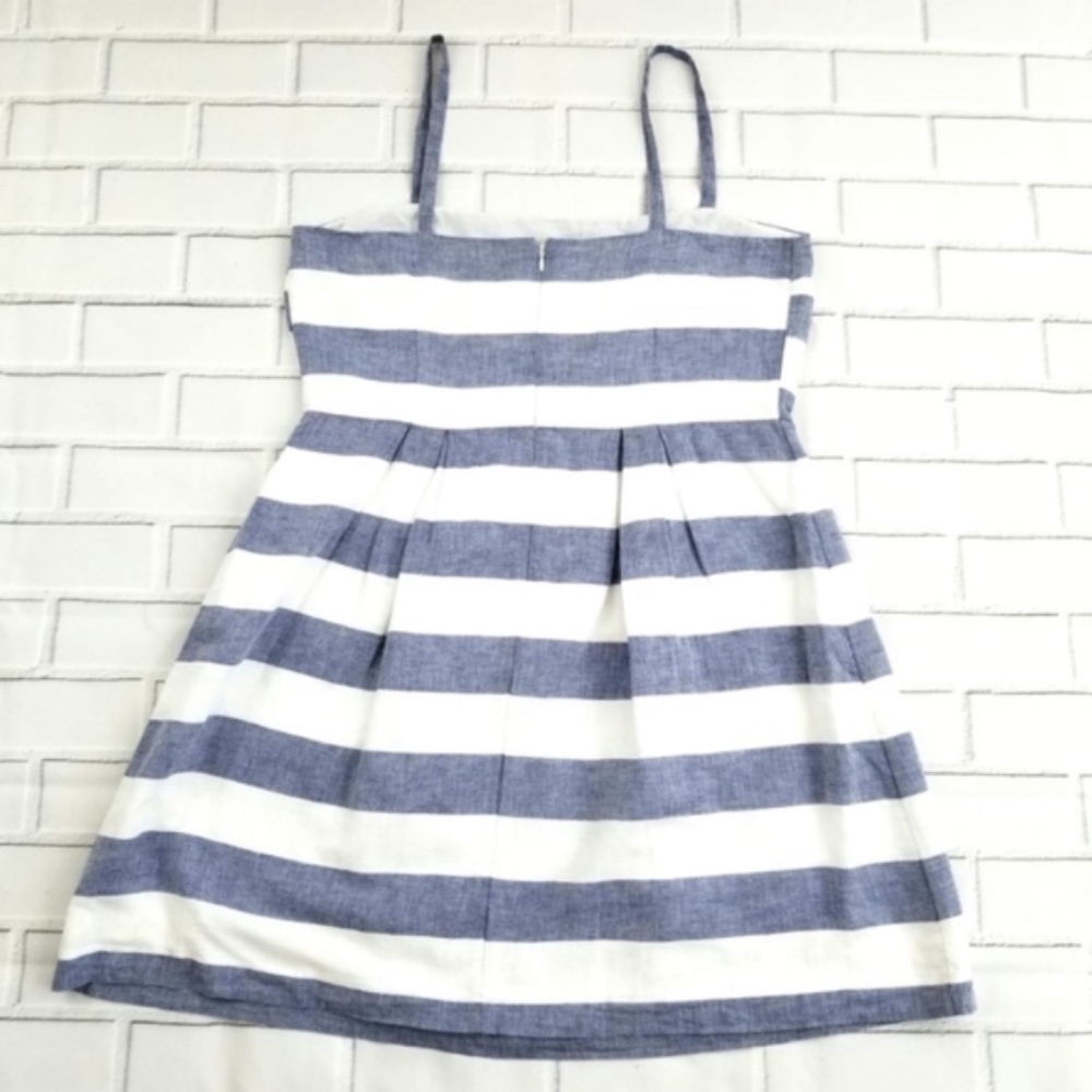 Loft Blue & White Striped Pleated Skirt Dress - Picture 3 of 6